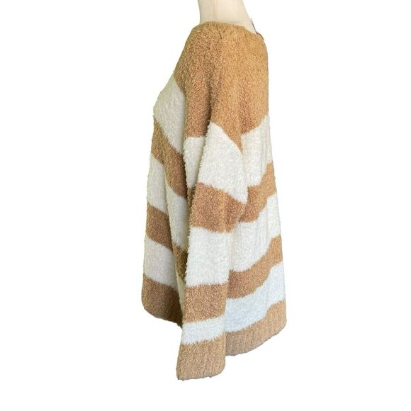 Talbots Ultra Plush Striped Sweater Tan White Crewneck Size 2X - Picture 2 of 9